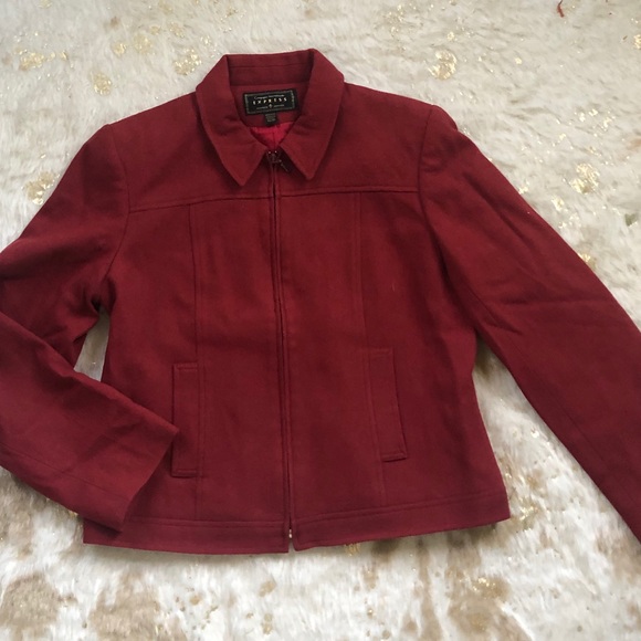 Red wool crop blazer - Picture 1 of 2